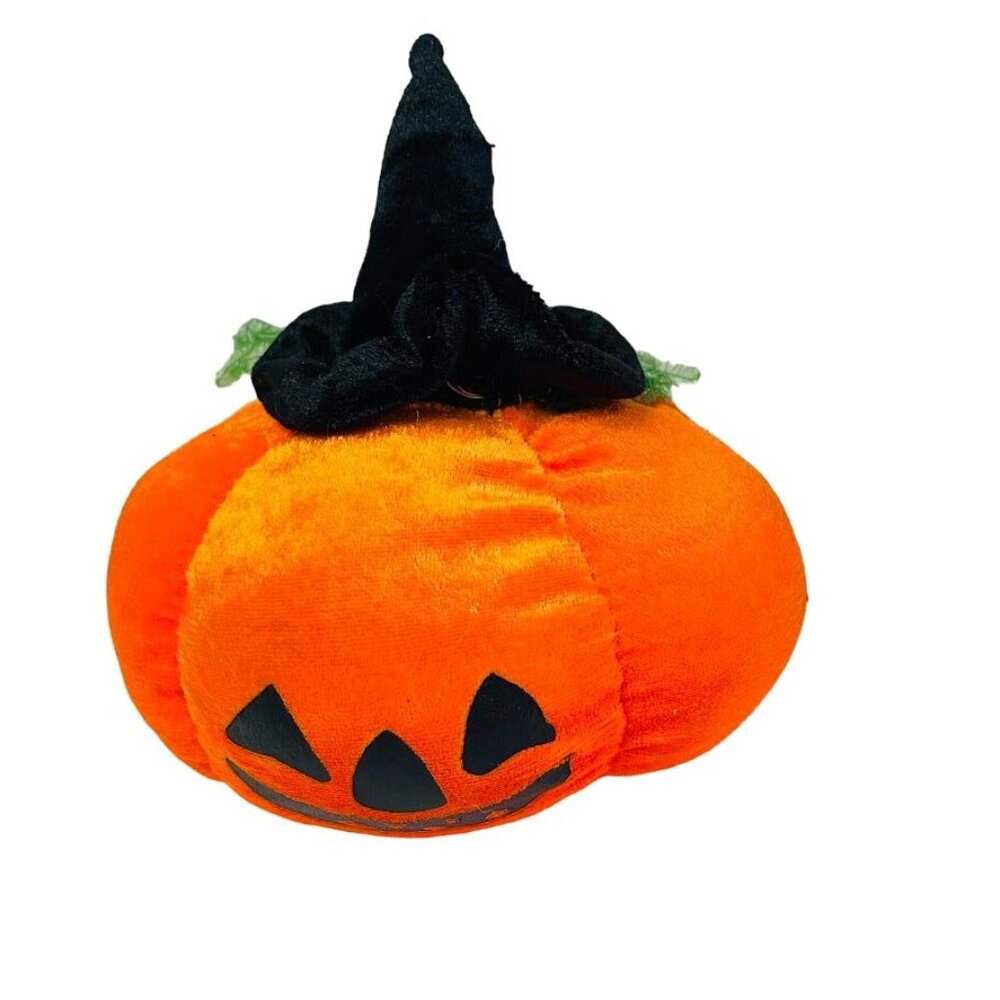 Plush Halloween Pumpkin Witch Hat 4 Inches Polyester Fiber Made in China by Tb T